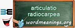 WordMeaning blackboard for articulatio radiocarpea